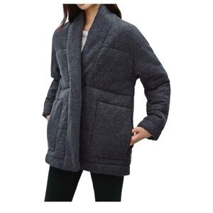 Wilfred Free Waleska Duvet Coat In Charcoal Black Size Medium
